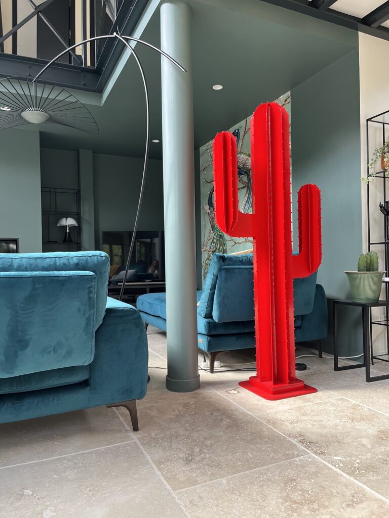 Situation cactus néon led rouge1