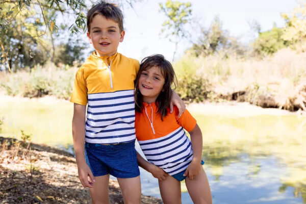 FLOATEE - Tee-shirt anti-noyade enfant marinière Bleu / Rouge – Image 5